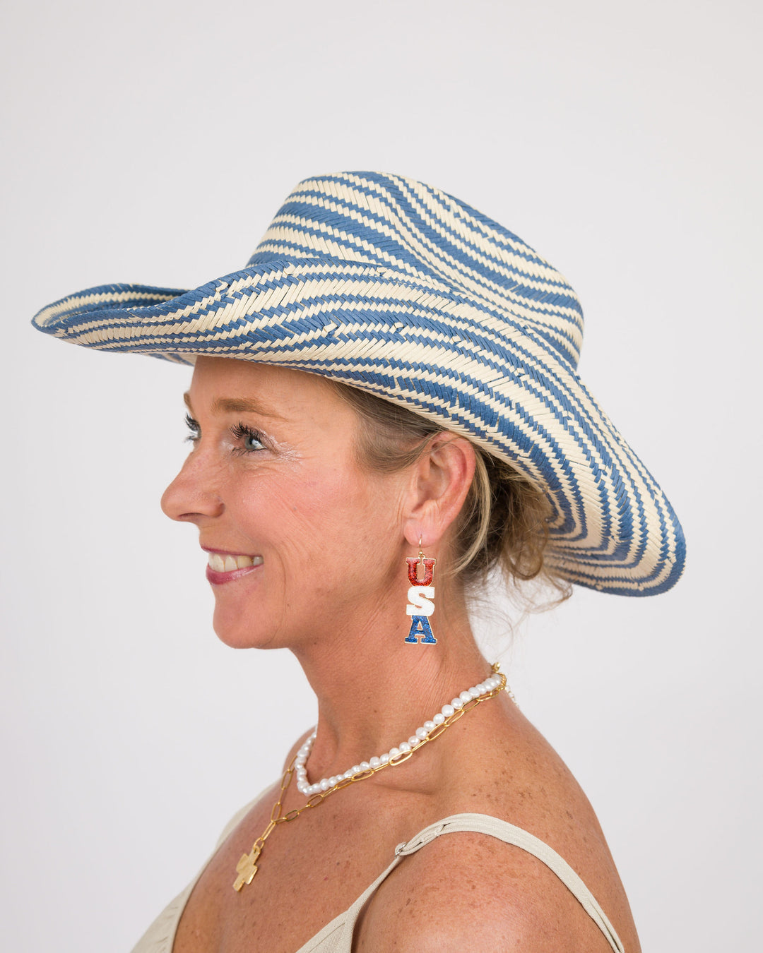 Zuma Blue Striped Cattleman Hat