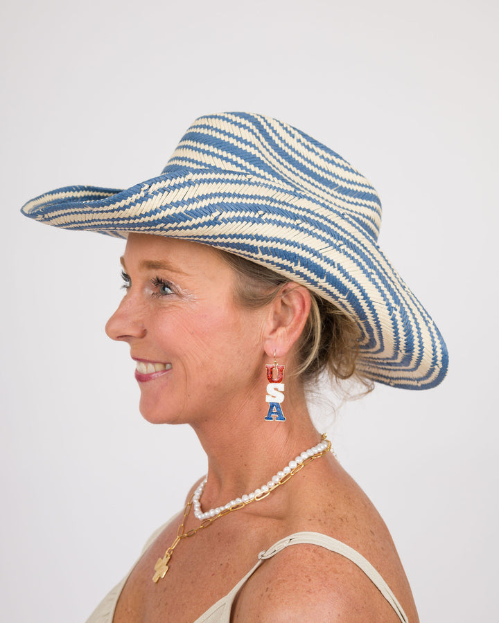 Zuma Blue Striped Cattleman Hat