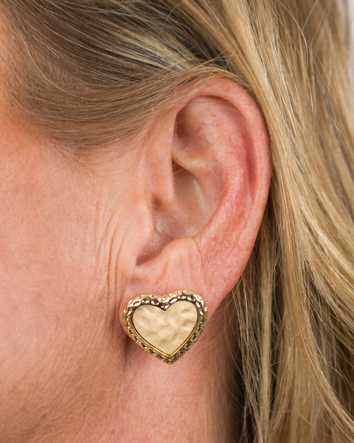 Small Gold Heart Earrings