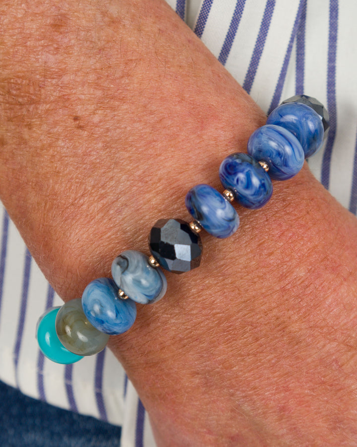 Multi Color Beaded Bracelet - Blue