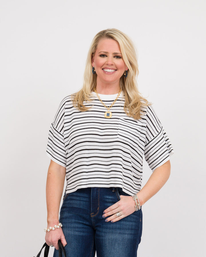 Kerisma Tira Tee - White and Black Stripe