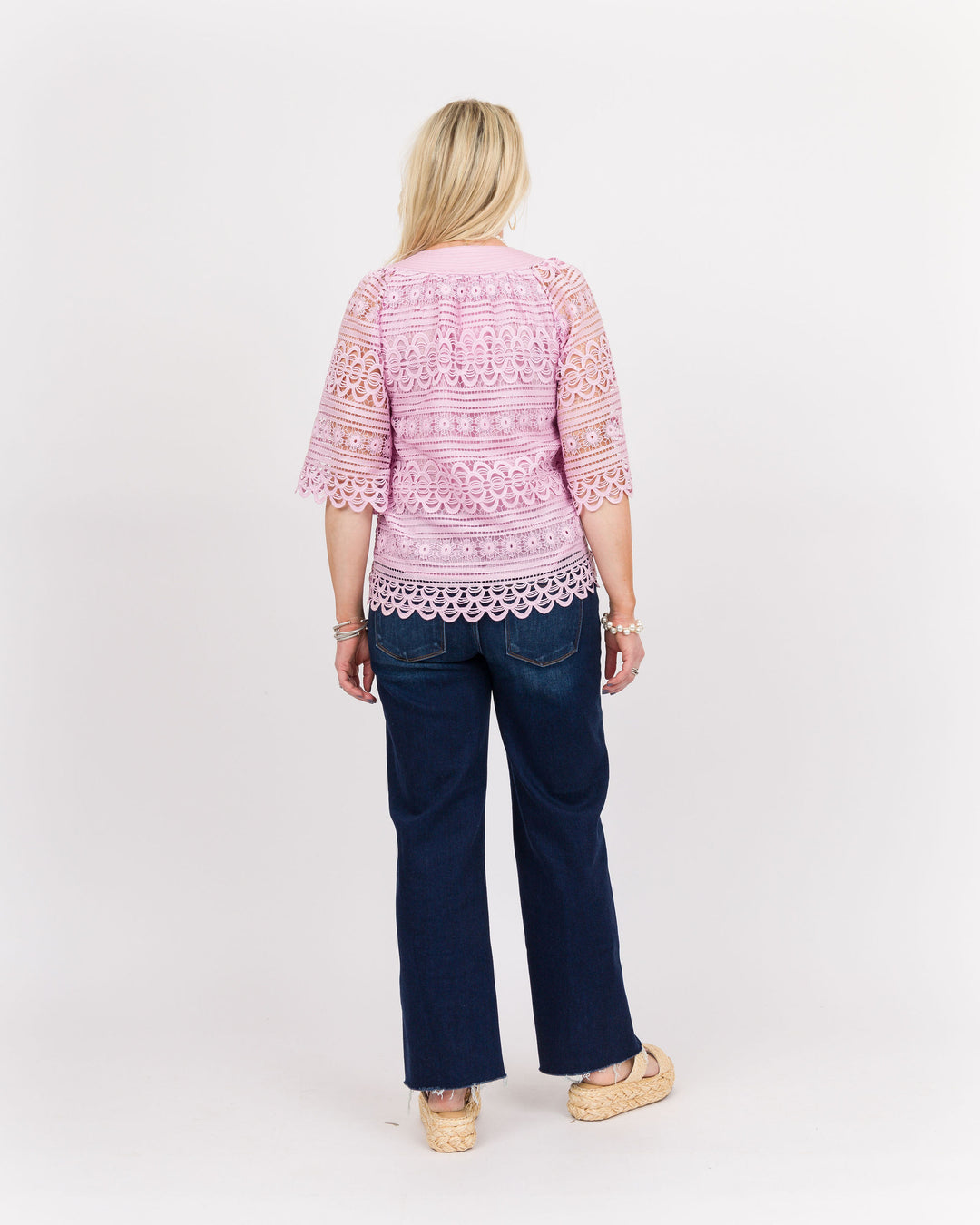 Lilac Floral Eyelet Top-Final Sale