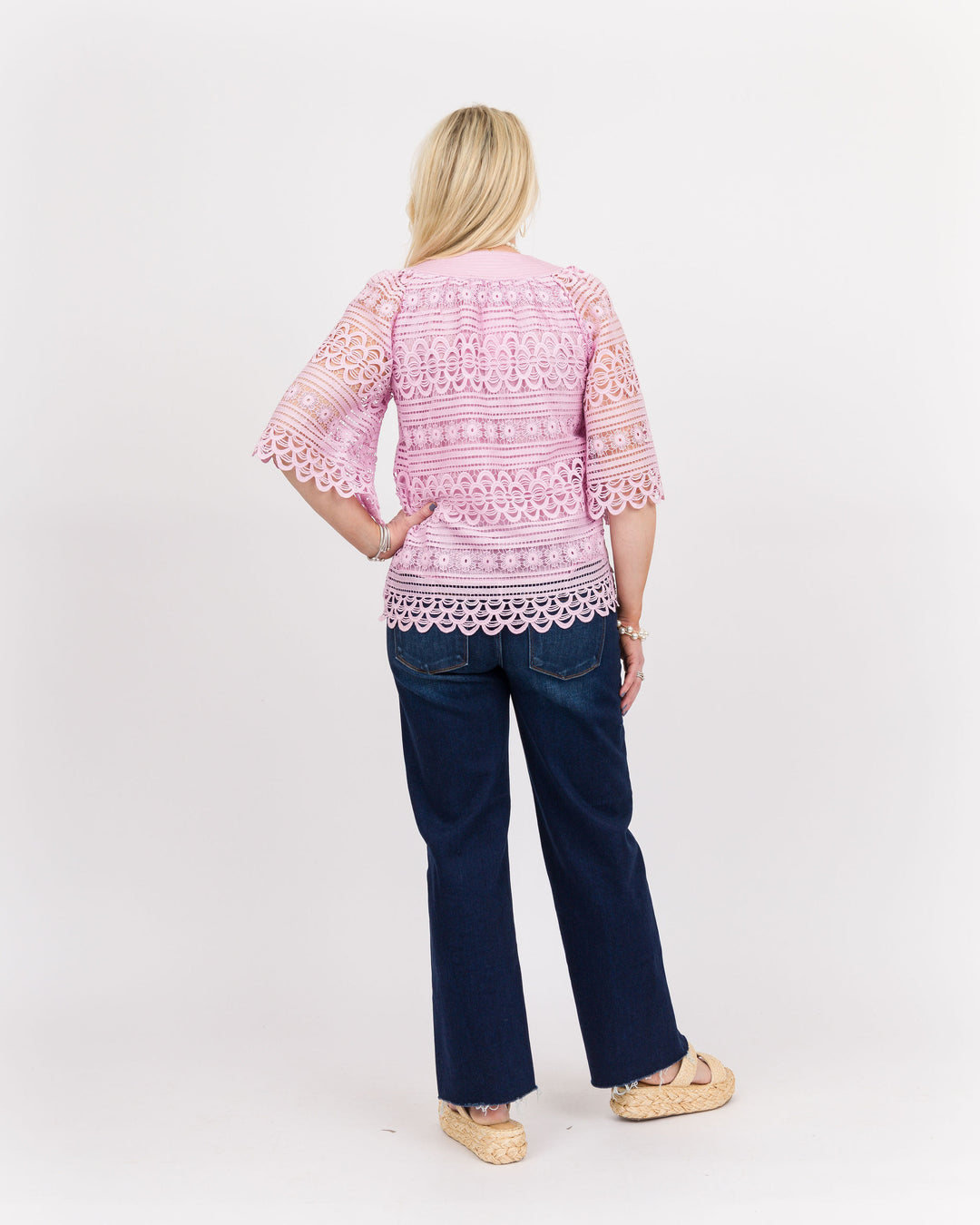 Lilac Floral Eyelet Top-Final Sale