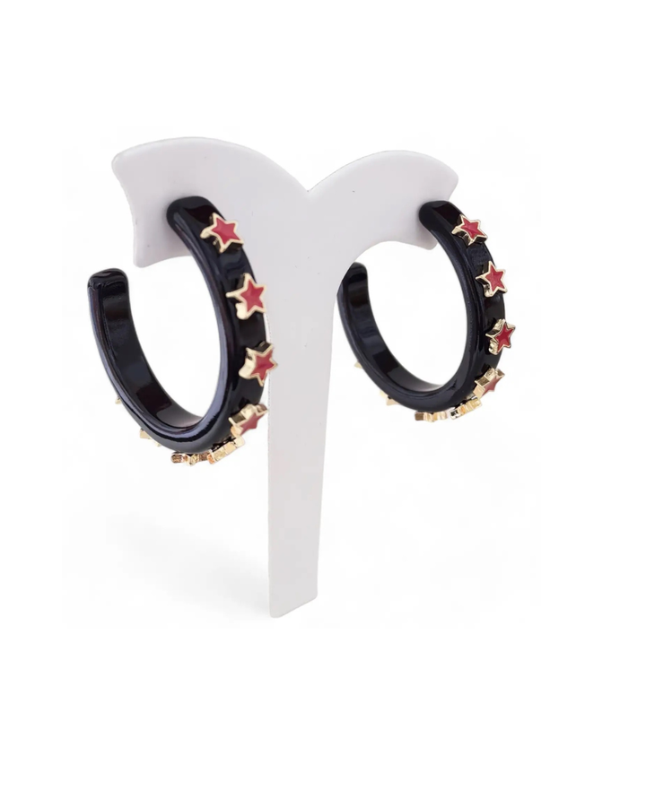 Star Game Day Earrings-GAMEDAY Black