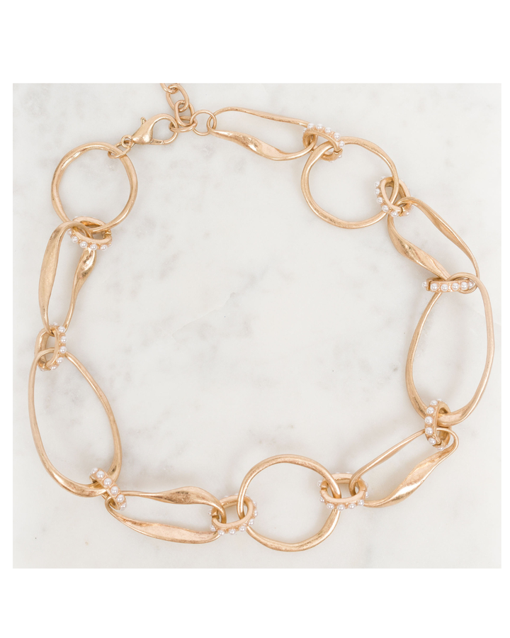 Mixed Hollow Oval Chain Necklace