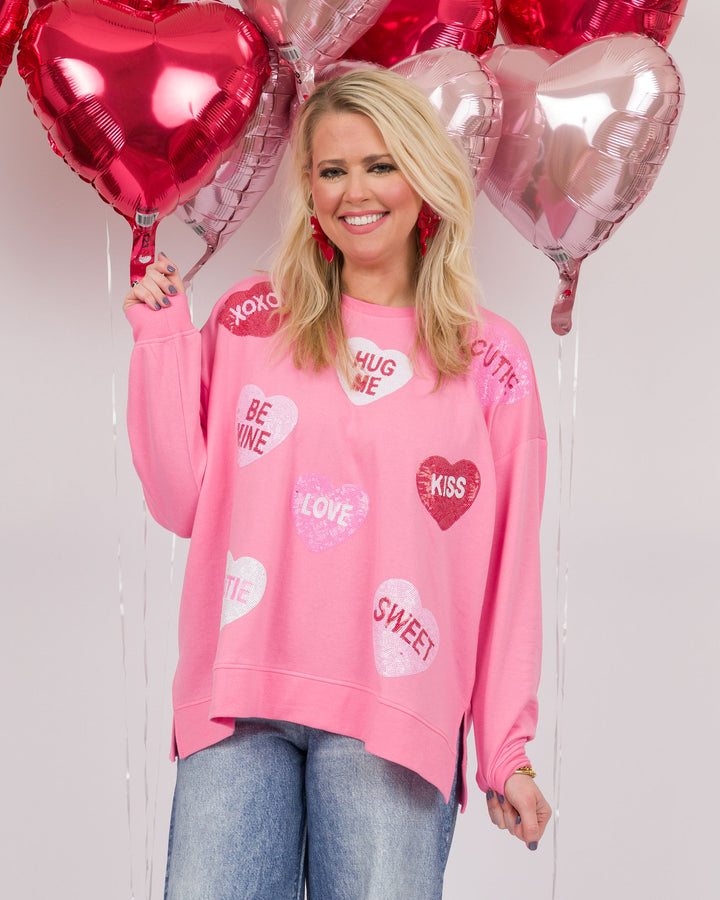 Pink Valentine Sparkle Top-Final Sale