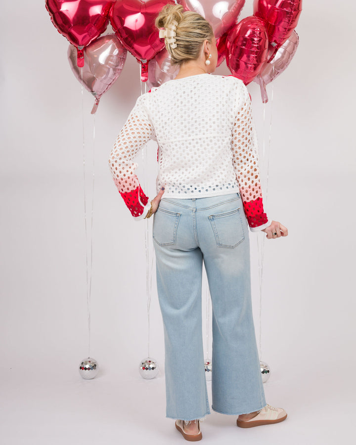 Sweetheart Crochet Cardigan-Final Sale