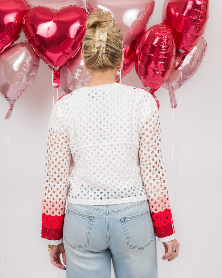 Sweetheart Crochet Cardigan-Final Sale