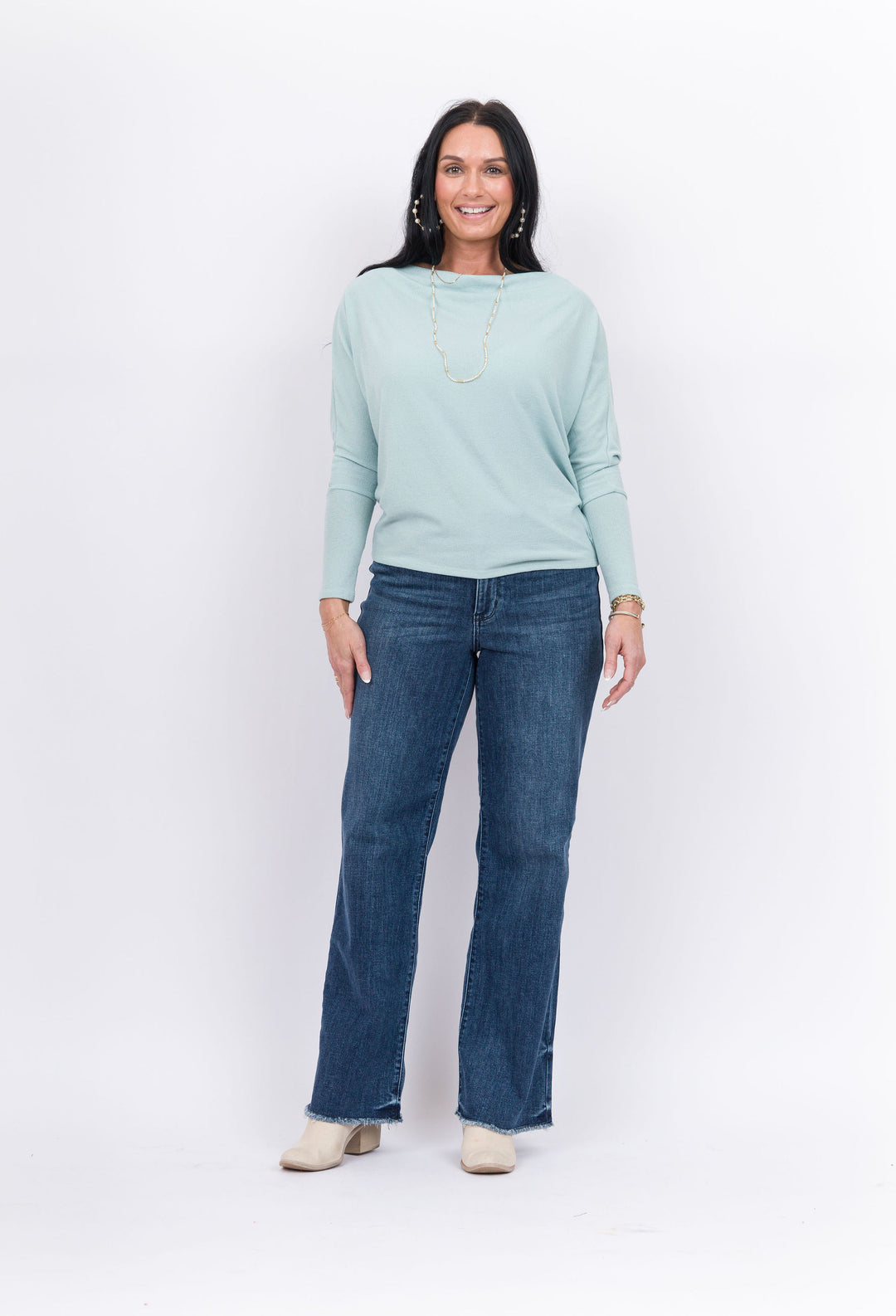 Judy Blue Mid Rise Wide Leg with Tint Denim -Dark