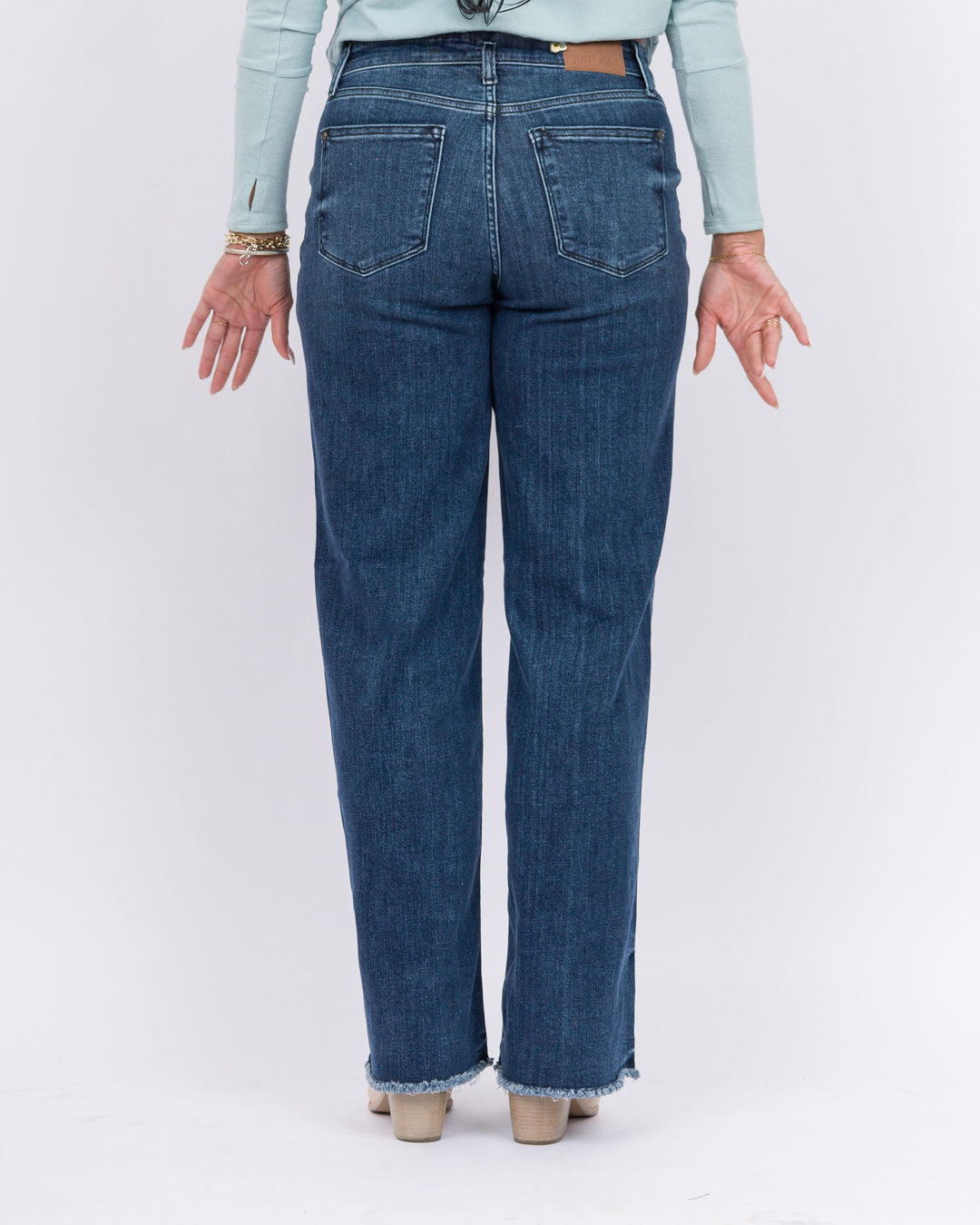 Judy Blue Mid Rise Wide Leg with Tint Denim -Dark