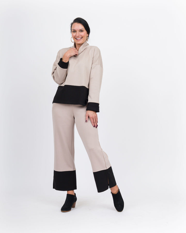 P. Cill Pants-Taupe with Black