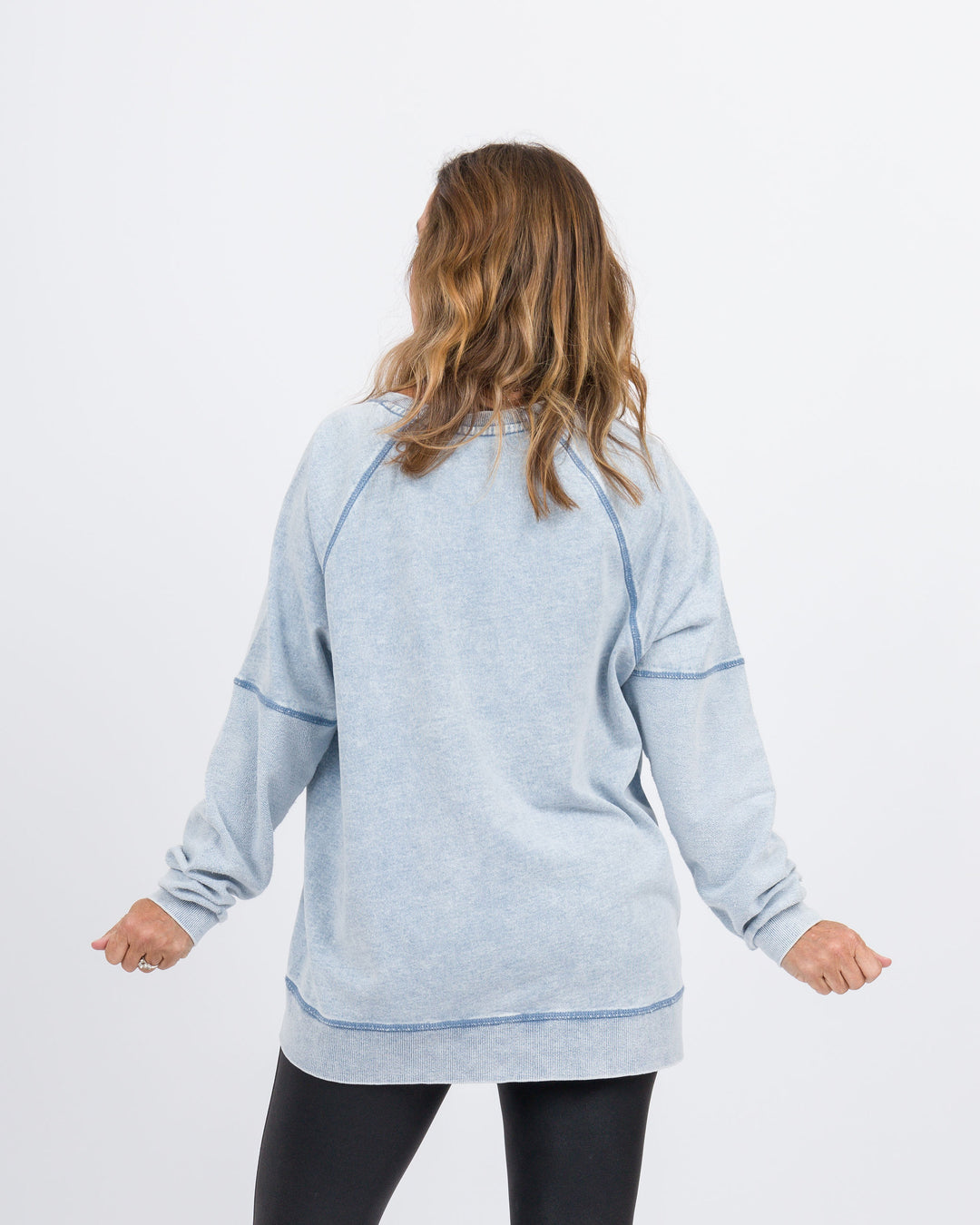 Z Supply Easy V Neck Sweatshirt-Denim