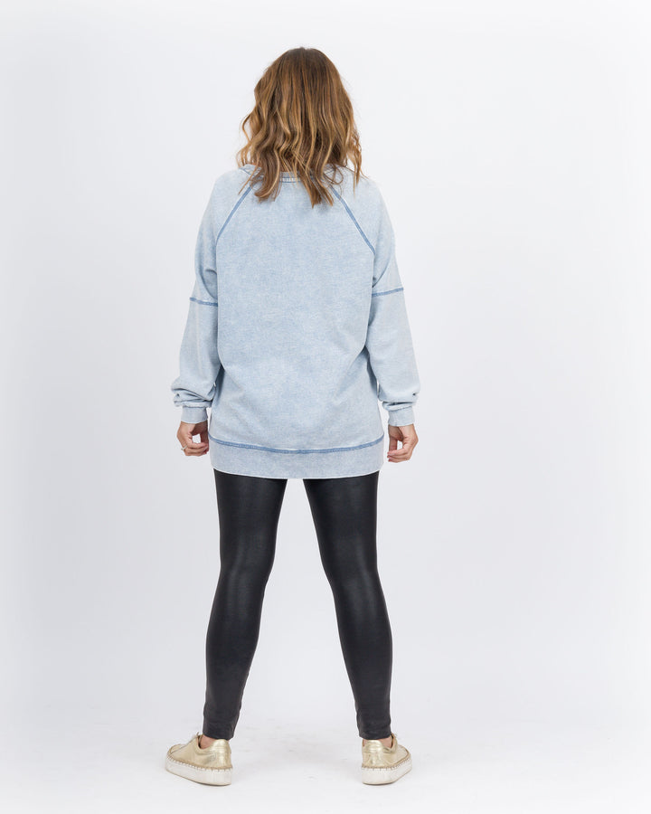 Z Supply Easy V Neck Sweatshirt-Denim