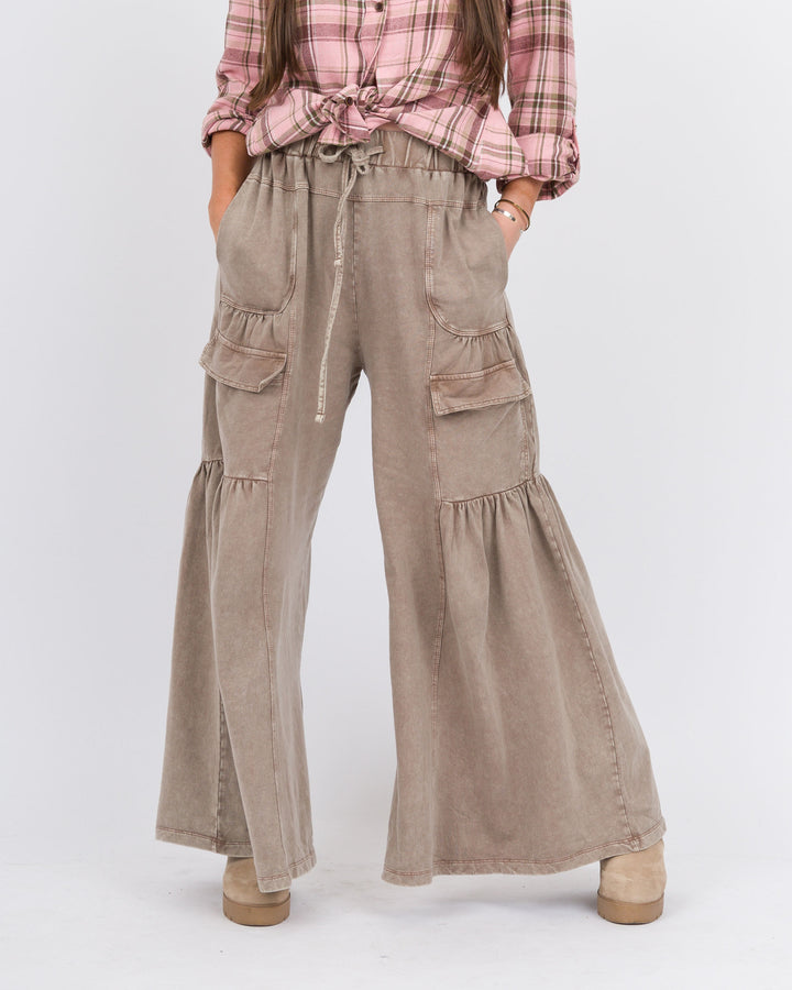 Janis Terry Knit Pants-Mocha