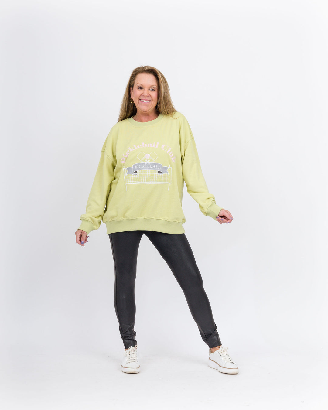 Pickleball Club Sweatshirt-Lime