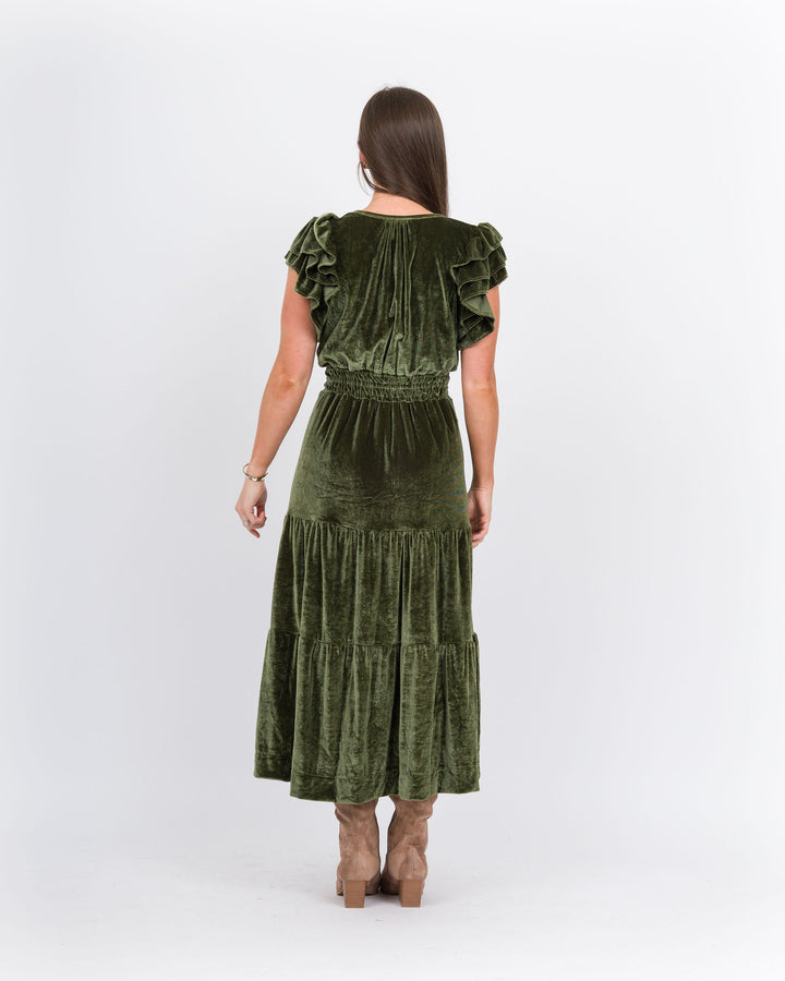 Velvet Tiered Maxi Dress-Verda