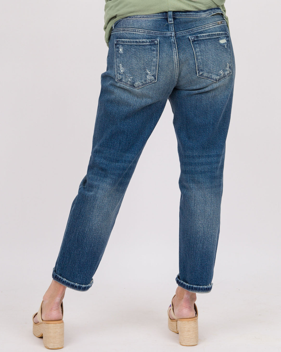 KanCan Midrise Cropped Straight Jeans Dark