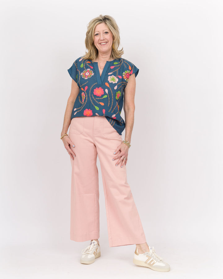 Sasha Wide Leg Pants-Dusty Rose