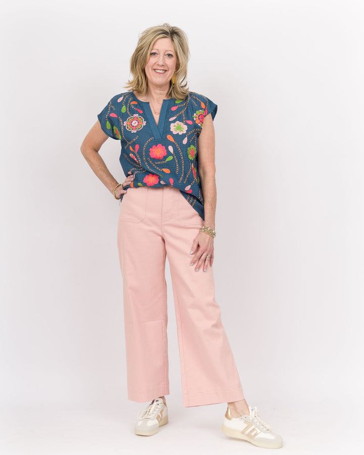 Sasha Wide Leg Pants-Dusty Rose