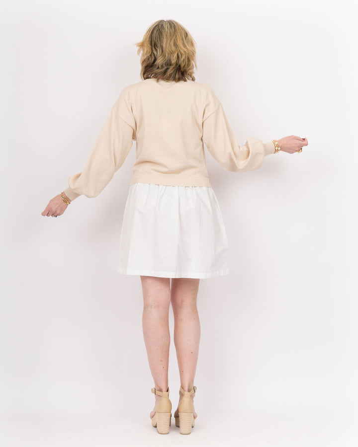 Sweater Top Dress Beige