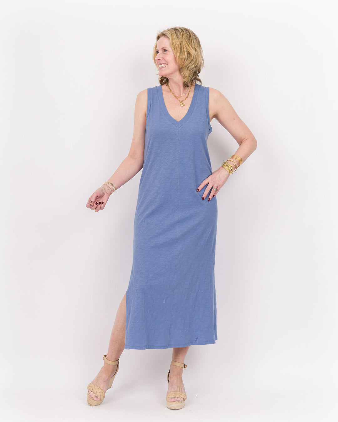 Z Supply Palisades Midi Dress Sky Blue