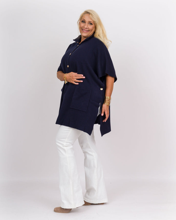Navy Cape w/Gold Buttons