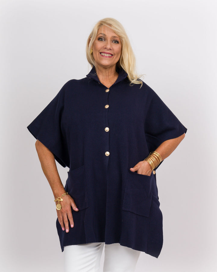Navy Cape w/Gold Buttons