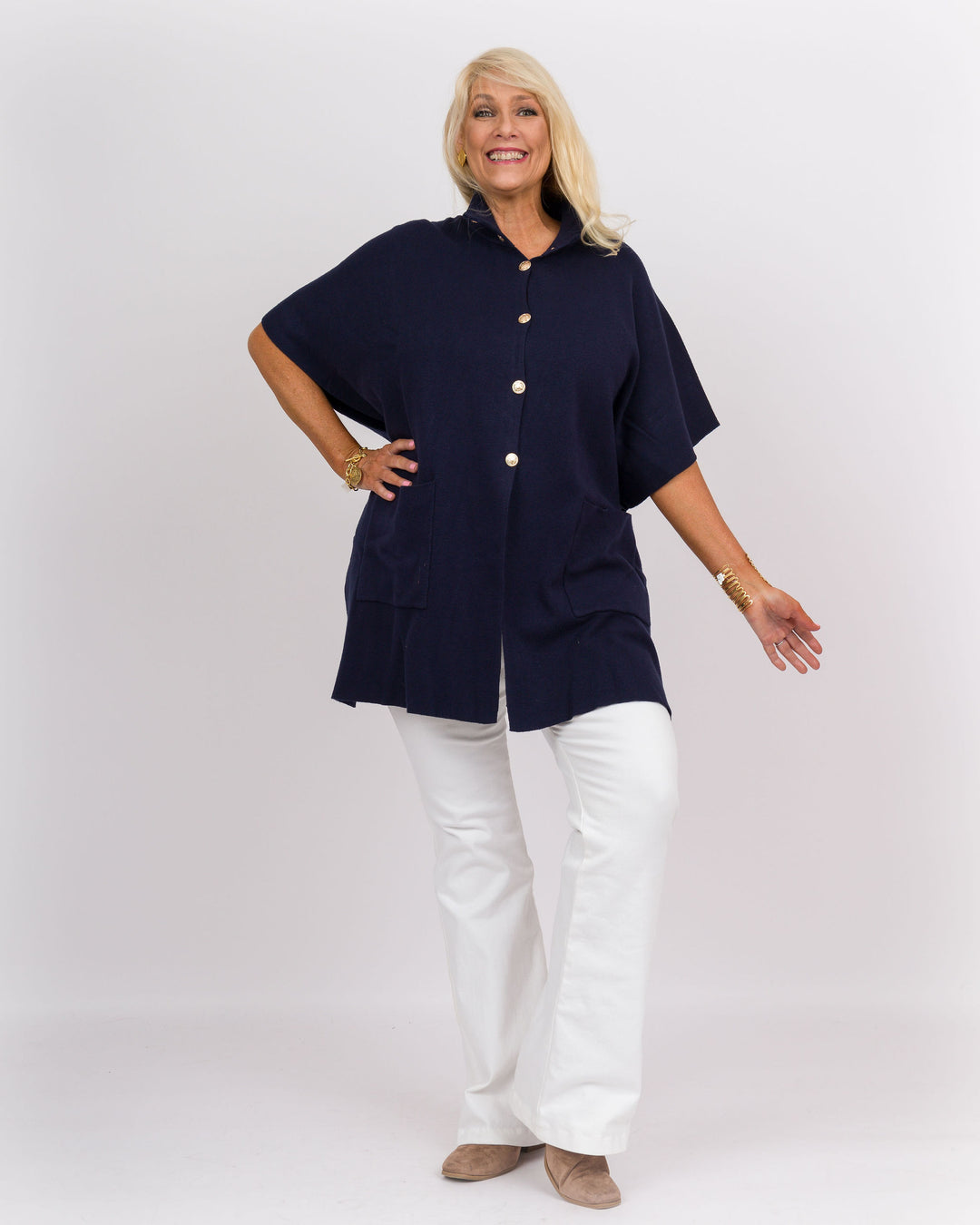 Navy Cape w/Gold Buttons