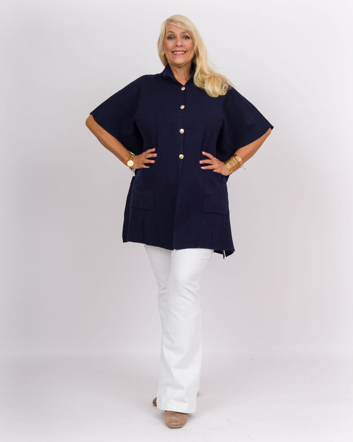 Navy Cape w/Gold Buttons