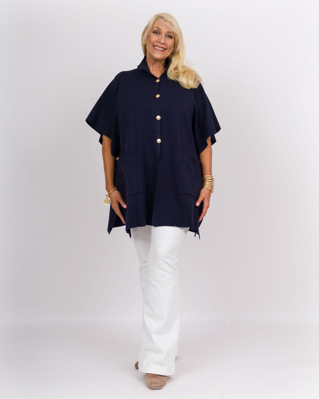 Navy Cape w/Gold Buttons