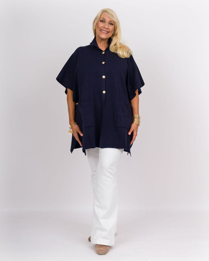 Navy Cape w/Gold Buttons