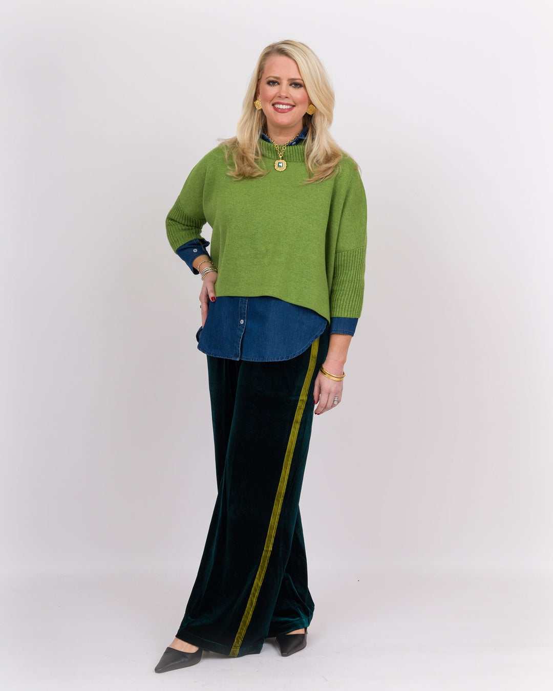 Vogue Velvet Pants Hunter