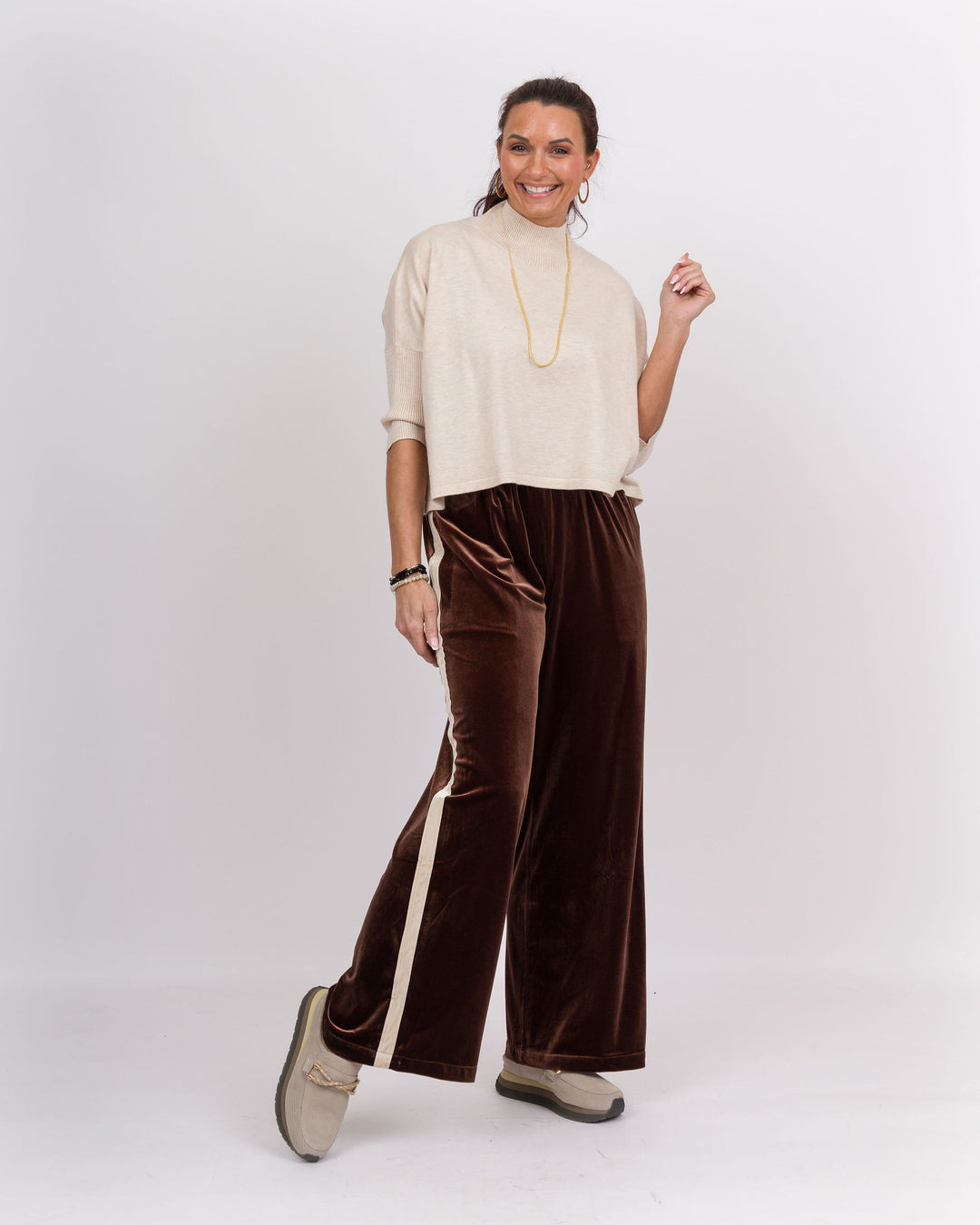 Vogue Velvet Pants Chocolate