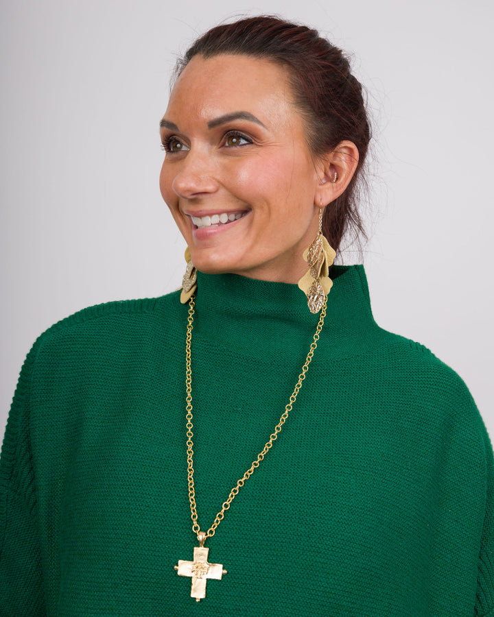 Nickel &amp; Suede Florence Earrings Crushed Gold