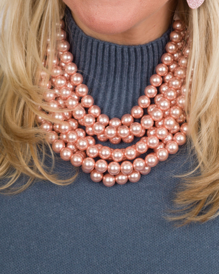 Pear Beaded  Magnetic Necklace Champagne