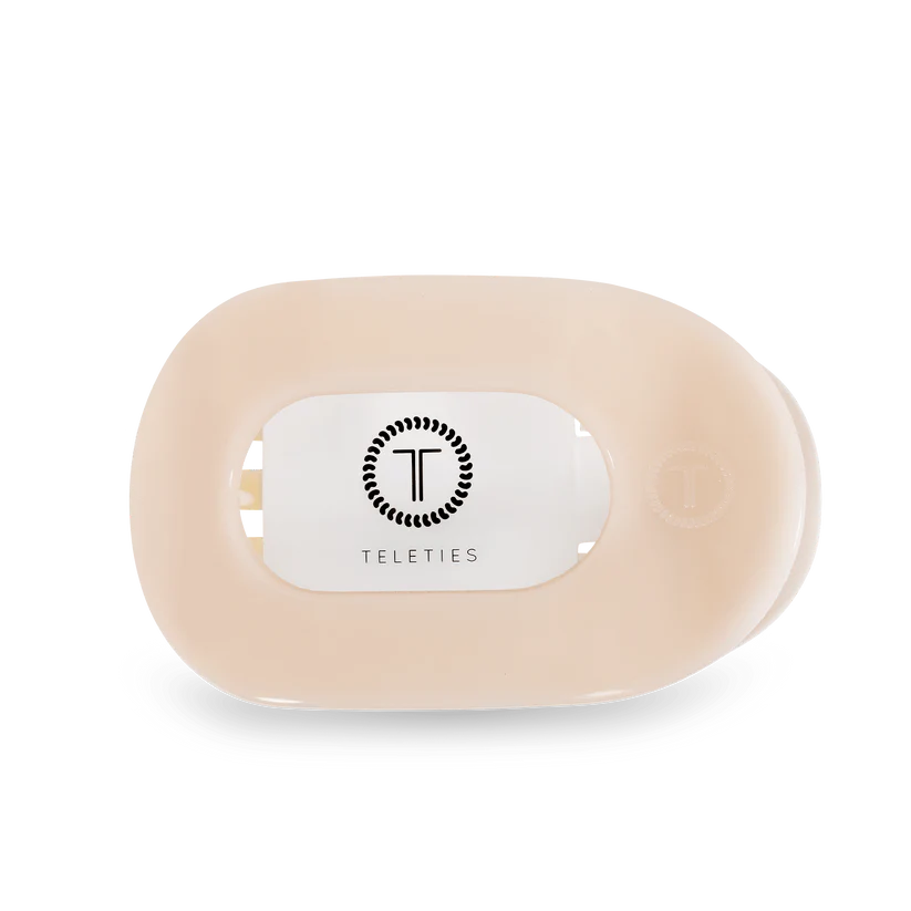 TELETIES Small Flat Round Hair Clip - Almond Beige