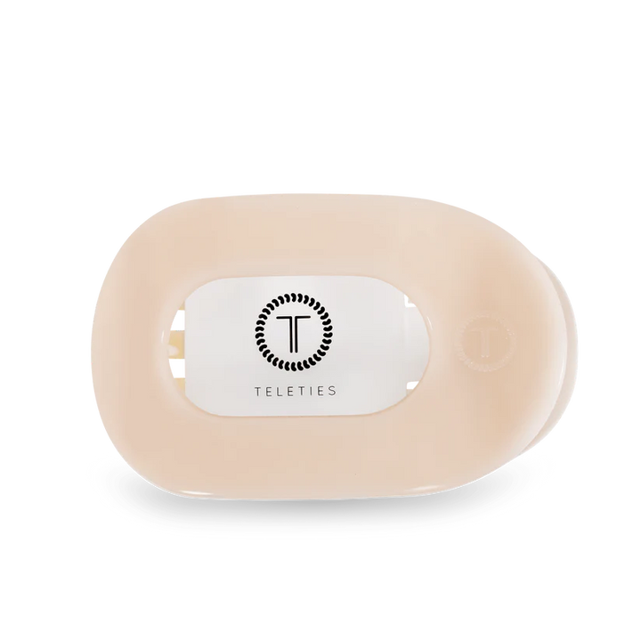 TELETIES Small Flat Round Hair Clip - Almond Beige