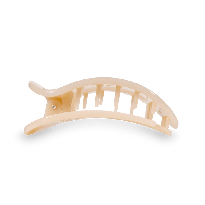 TELETIES Small Flat Round Hair Clip - Almond Beige