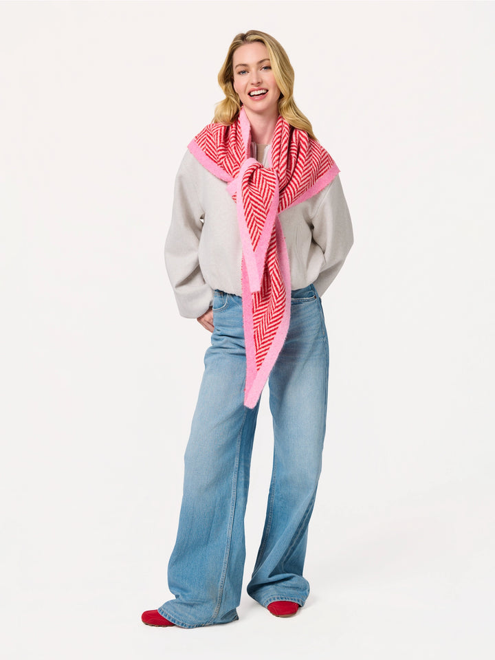 Ziggy Triangle Scarf - Red