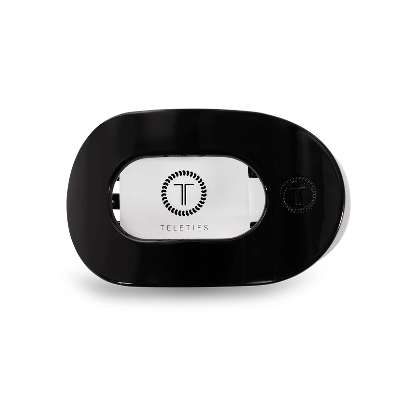 TELETIES Small Flat Round Hair Clip - Jet Black