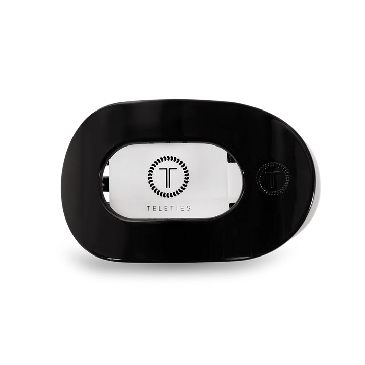 TELETIES Small Flat Round Hair Clip - Jet Black