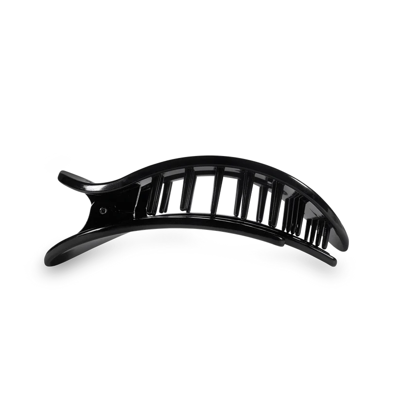 TELETIES Small Flat Round Hair Clip - Jet Black