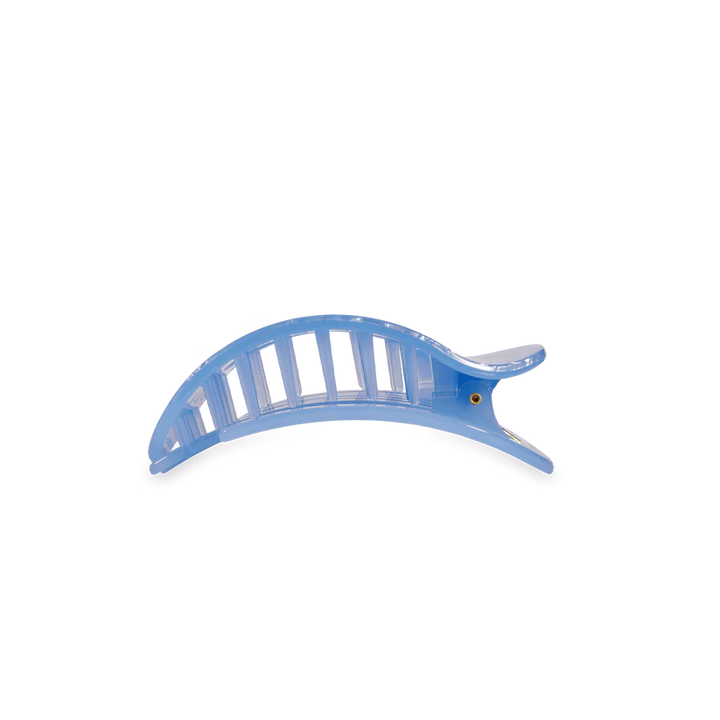TELETIES Small Flat Round Hair Clip - Blue Lagoon