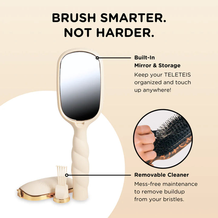 TELETIES Boar Bristle Hair Brush - Tan
