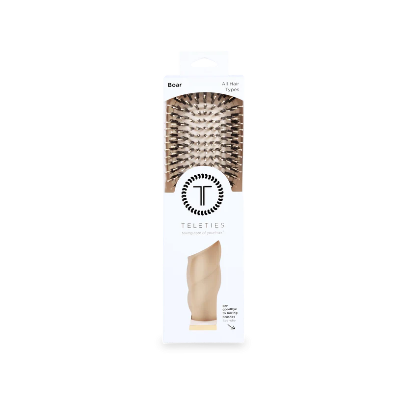 TELETIES Boar Bristle Hair Brush - Tan