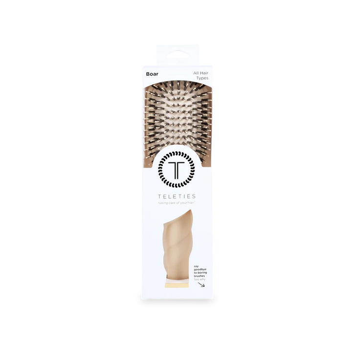 TELETIES Boar Bristle Hair Brush - Tan