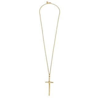 Susan Shaw Long Cross Necklace - Gold