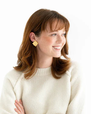 Susan Shaw Coin Stud Earrings - Gold