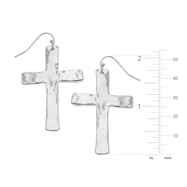 Susan Shaw Classic Cross Earrings - Silver
