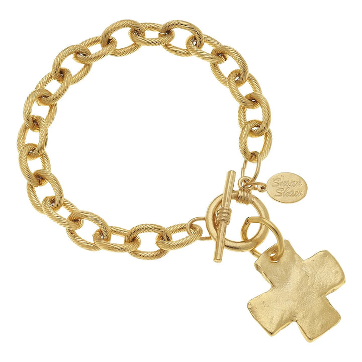 Susan Shaw Cross Toggle Bracelet - Gold